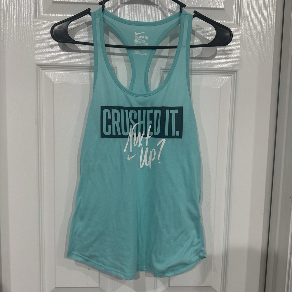 Nike Racer Back Dark Gray Tank Top Women's Size Small Active Gym Crushed It
